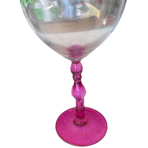 1-pc. Flamingo Theme 16 oz. Wine Glass w/Translucent Flamingo Stem 9" Tall (NWB) - Picture 10 of 15